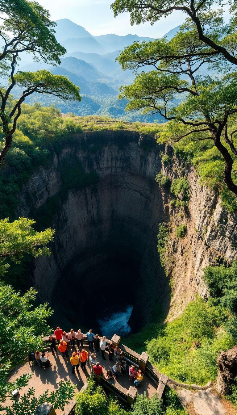 Descubra os gigantescos buracos na China que intrigam visitantes!