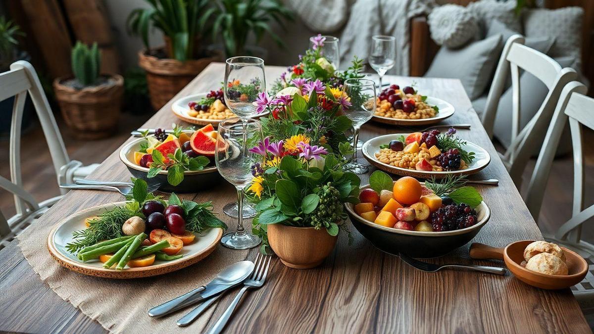 Embelezamento de Pratos com Ingredientes Naturais