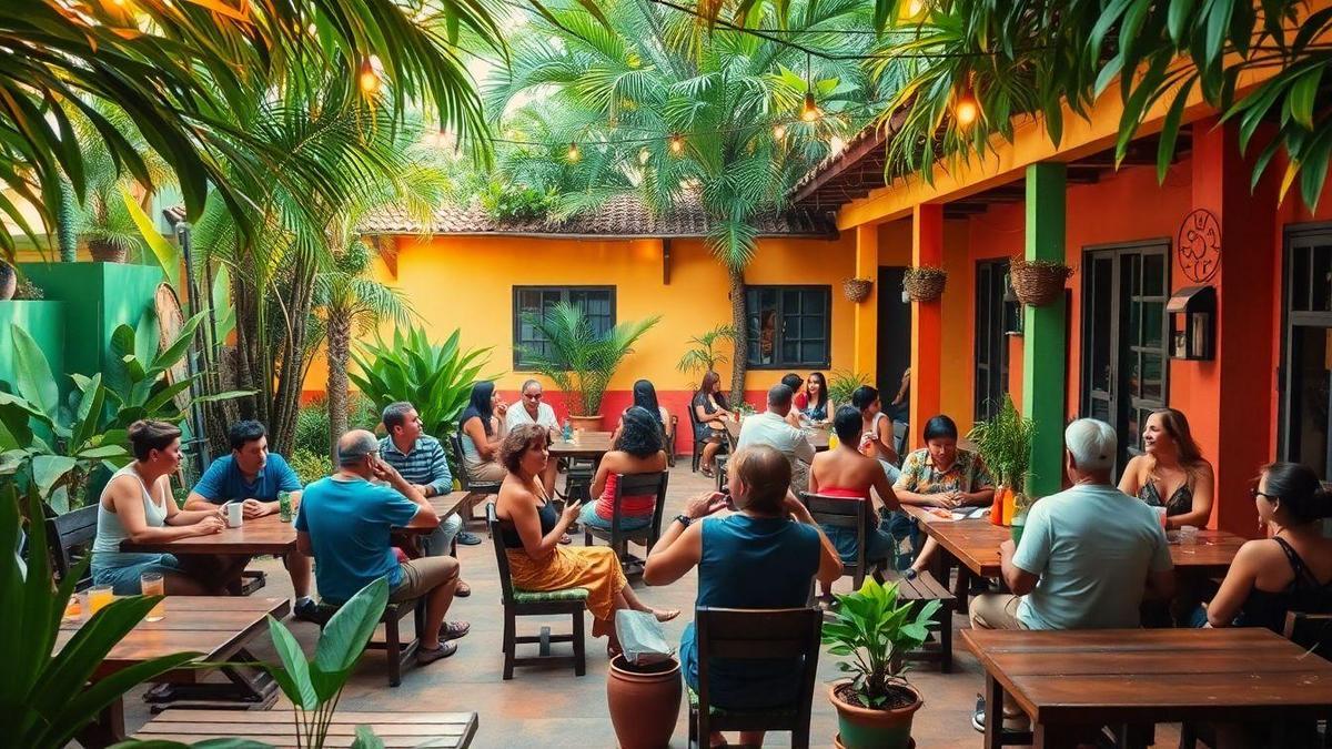 Opções de hospedagem acessíveis para viajantes felizes